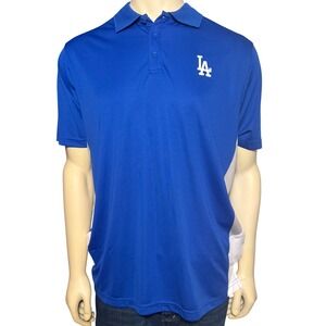 Fanatics Los Angeles Dodgers MLB Polo Shirt Mens Large Blue Performance 3A59